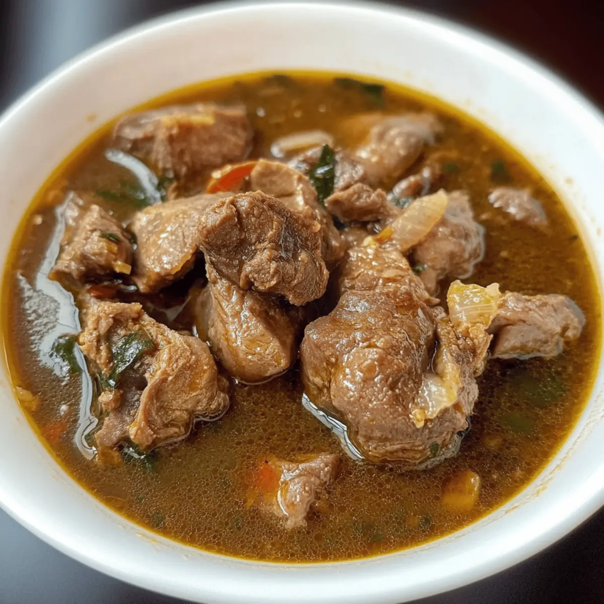 Nigerian Pepper Soup With Goat Meat