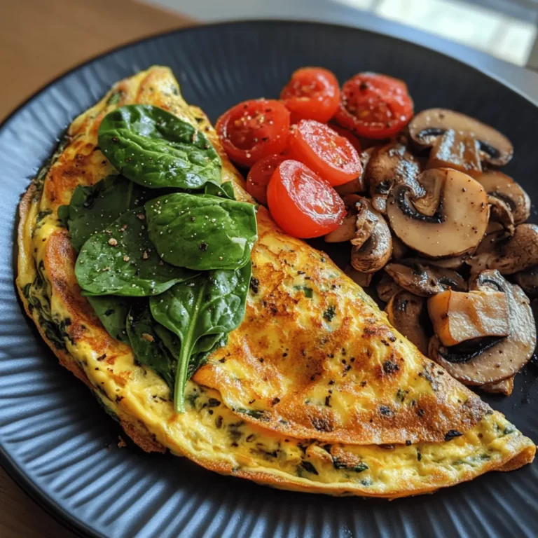Veggie Omelet with Spinach & Mushrooms