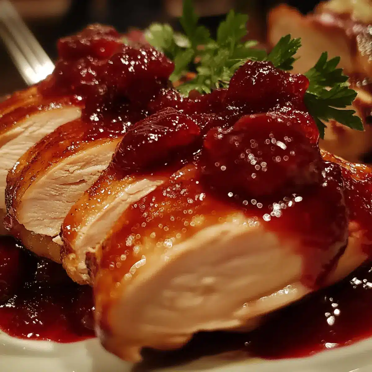 Cranberry Glazed Turkey Meat