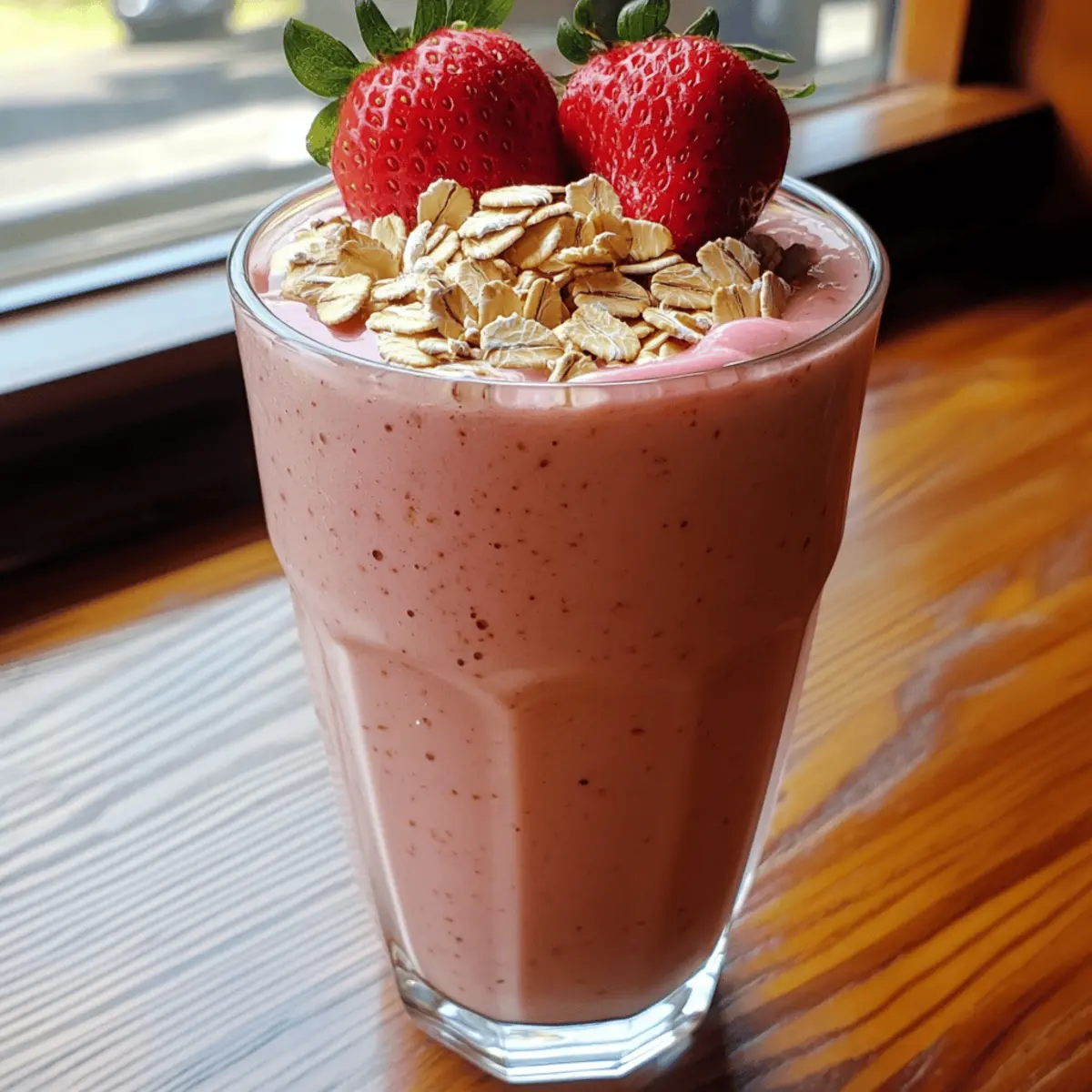 Strawberry Oatmeal Breakfast Smoothie