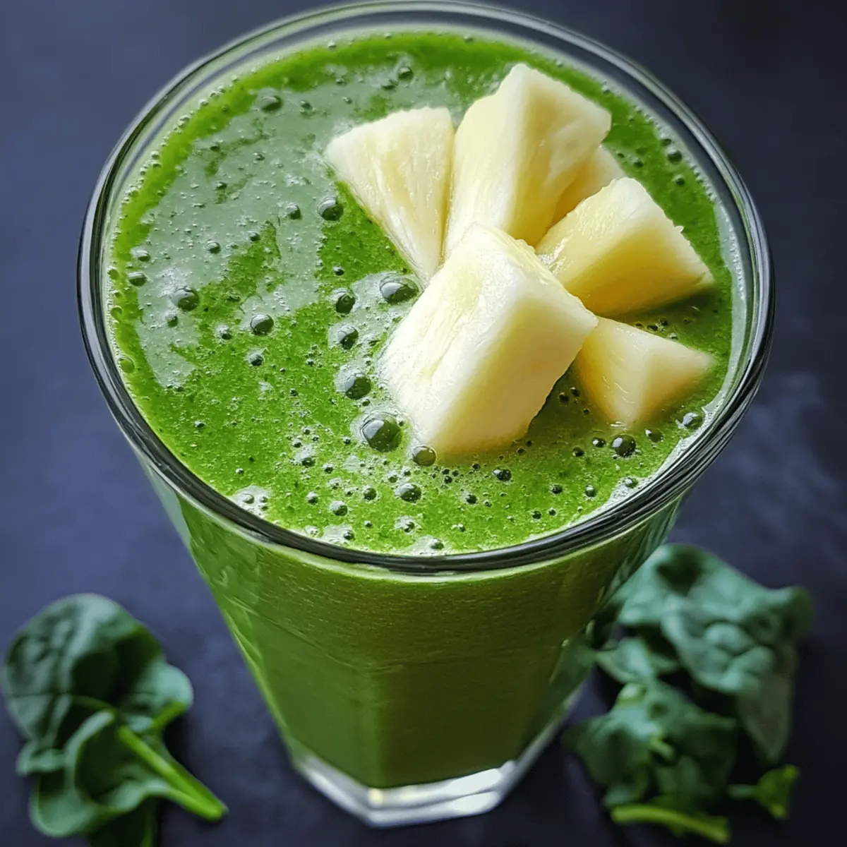 Glowing Green Detox Smoothie (Spinach, Pineapple, Ginger)