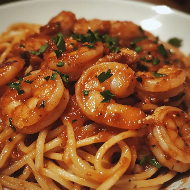 Spicy Shrimp Fra Diavolo over Linguine