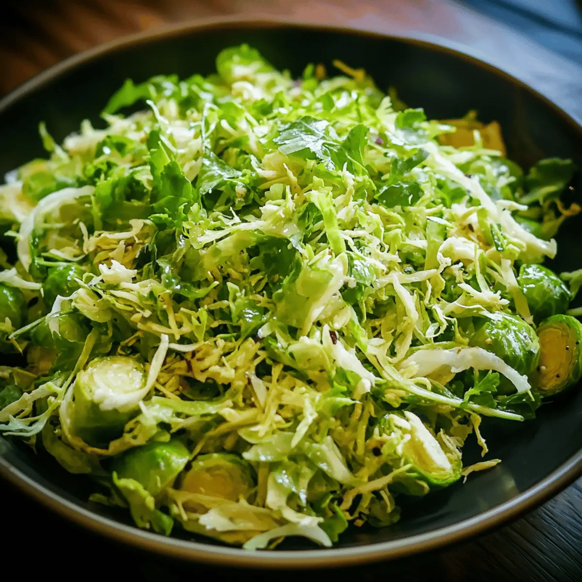 Shredded Brussels Sprout Salad with a Maple-Dijon Dressing