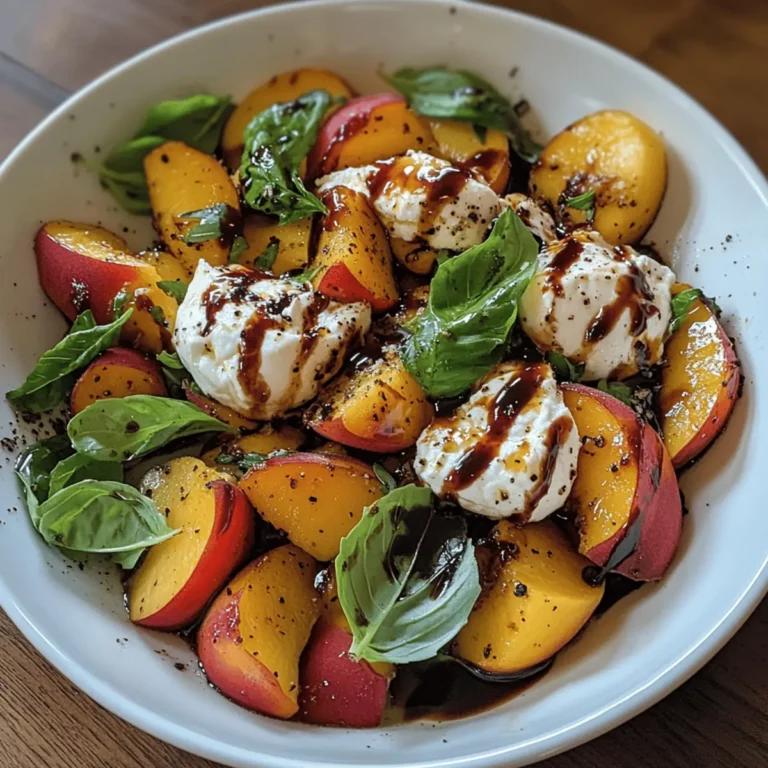Peach and Burrata Salad with a Balsamic Glaze