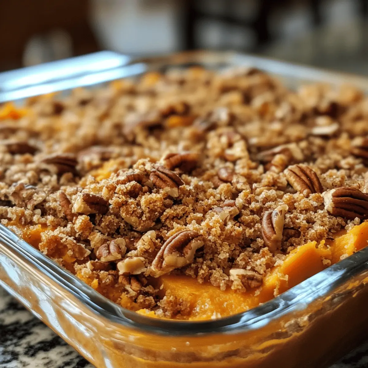 Classic Sweet Potato Casserole with Pecan Topping