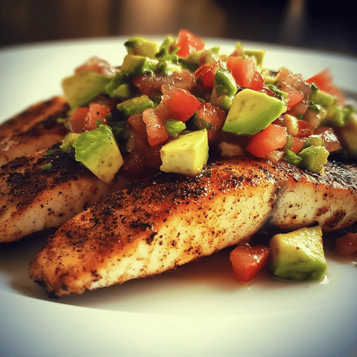 Blackened Tilapia with Fresh Avocado Salsa