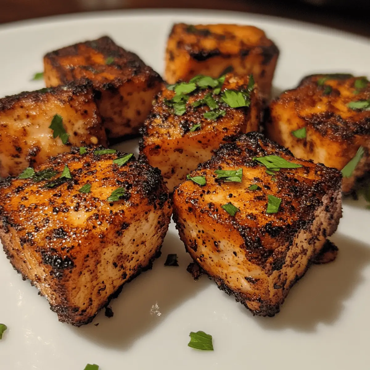 Air Fryer Blackened Salmon Bites