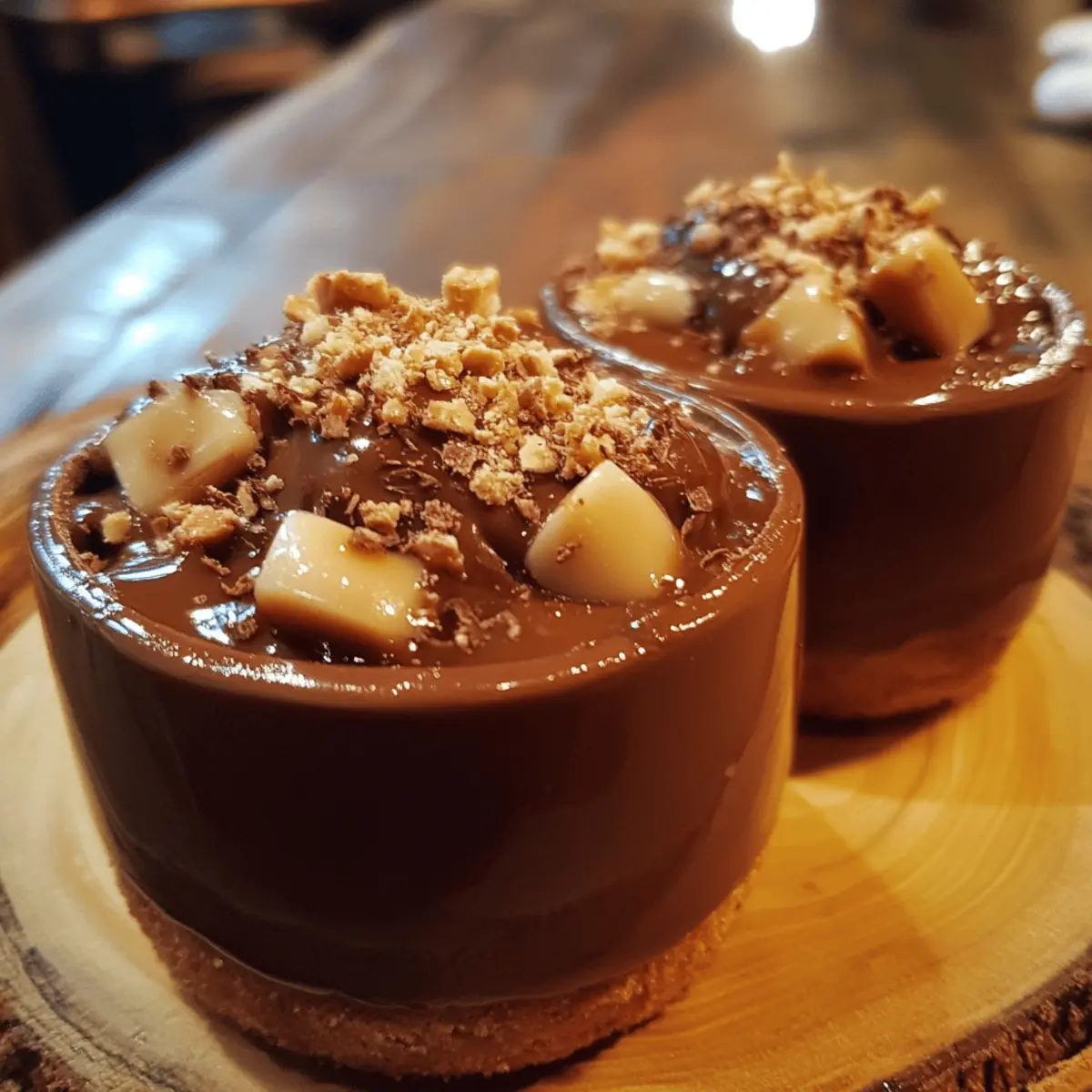 Chocolate Pots with Caramel and Biscuit Base