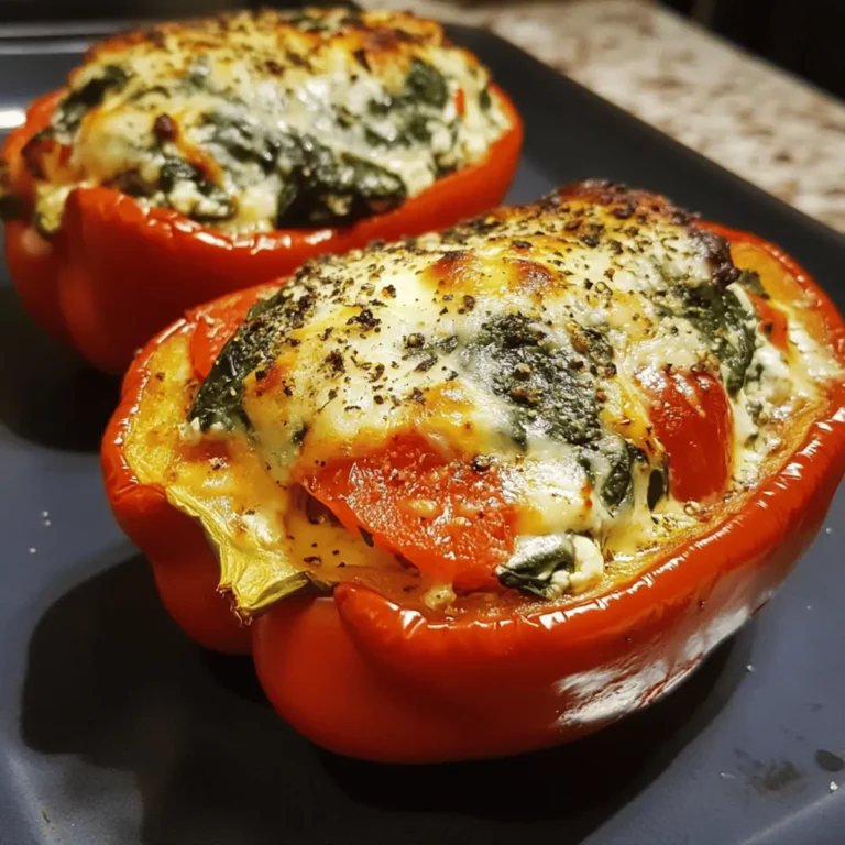 Creamy Spinach & Ricotta Stuffed Peppers