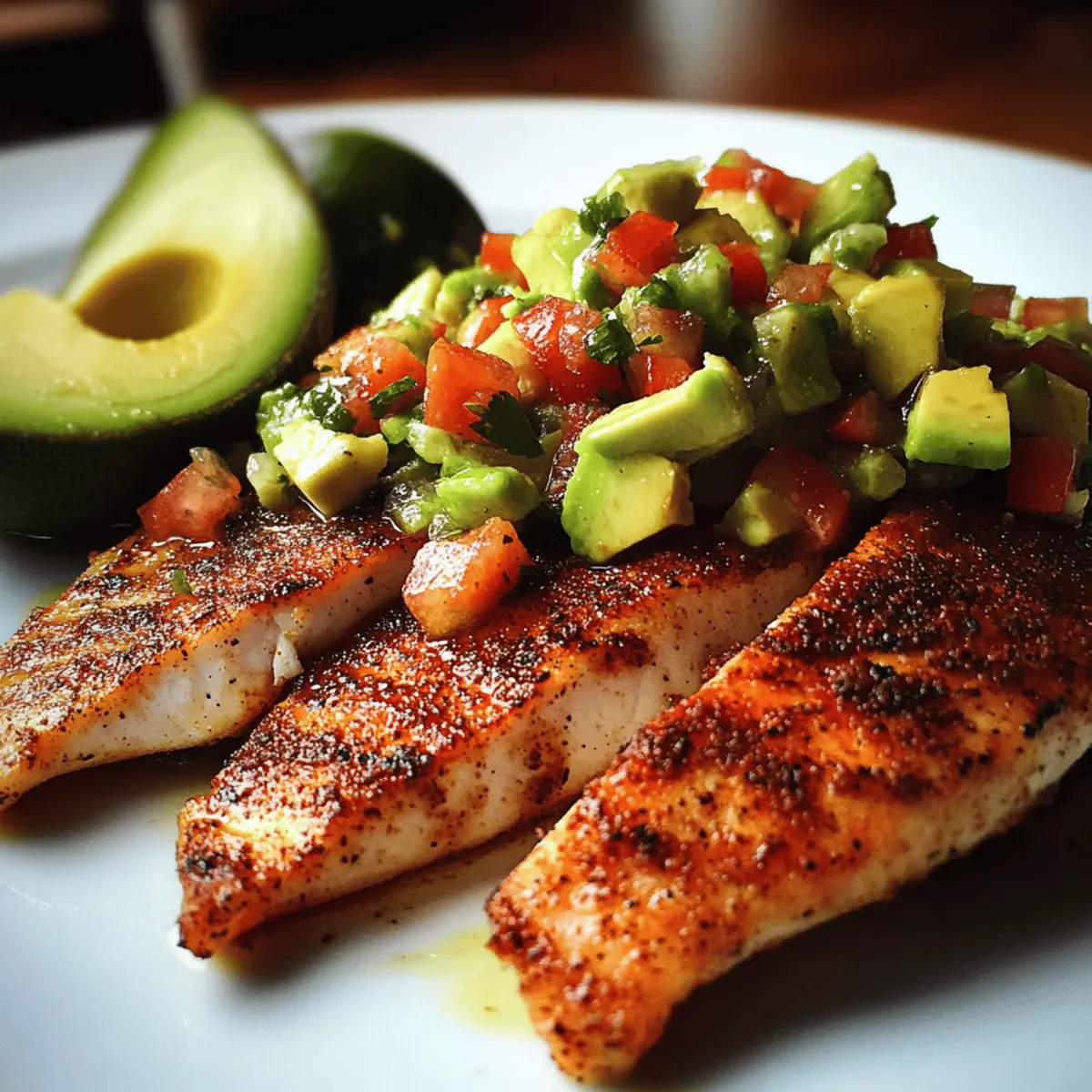 Blackened Tilapia with Fresh Avocado Salsa
