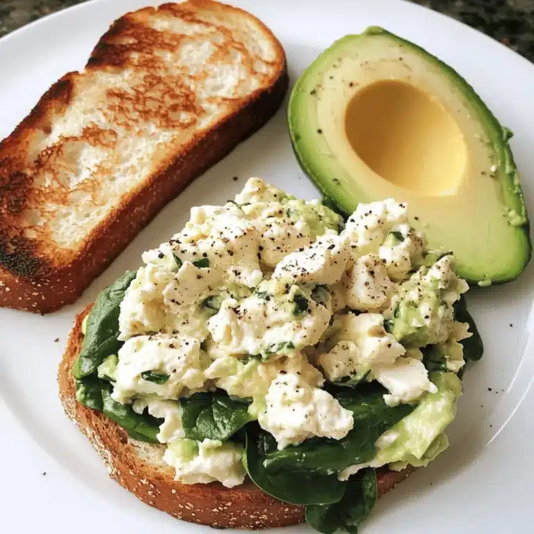 Egg White and Spinach Scramble with Avocado Toast
