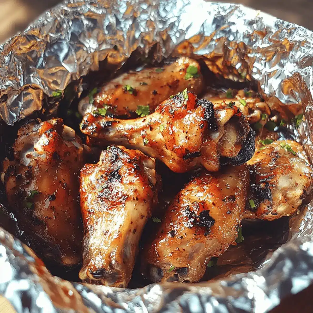 Jerk Chicken Wings in Foil