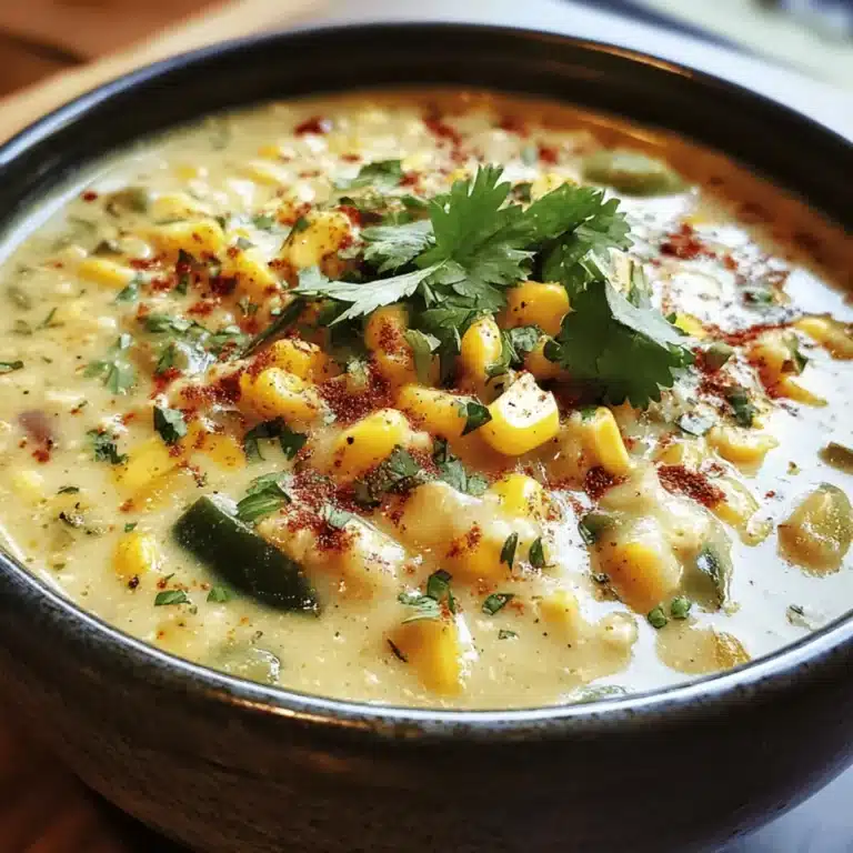 Smoky Roasted Poblano and Corn Chowder