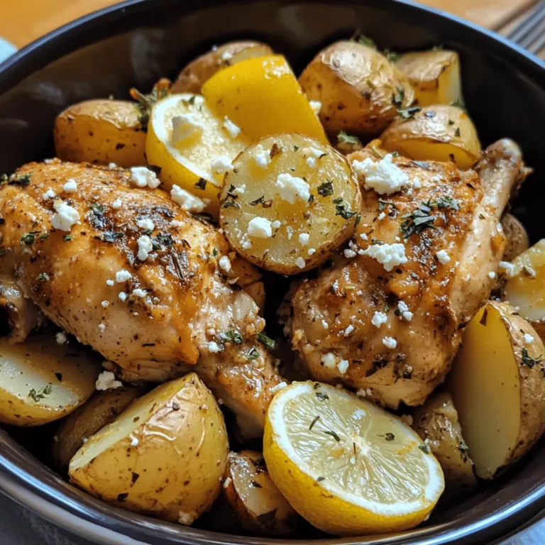 Slow Cooker Greek Chicken and Potatoes with Lemon and Feta