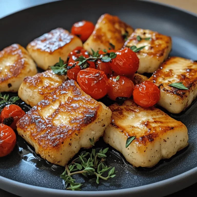 Air Fryer Halloumi with Roasted Cherry Tomatoes