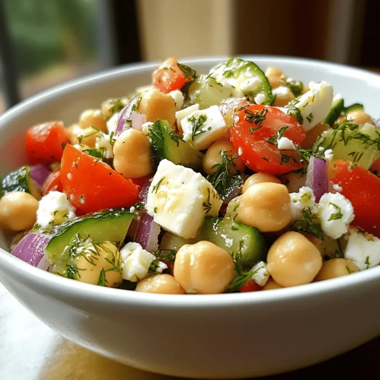 Greek Chickpea Salad with Feta and a Lemon-Dill Vinaigrette