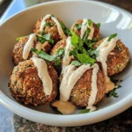 Crispy Air Fryer Falafel Balls with Lemon-Tahini Drizzle