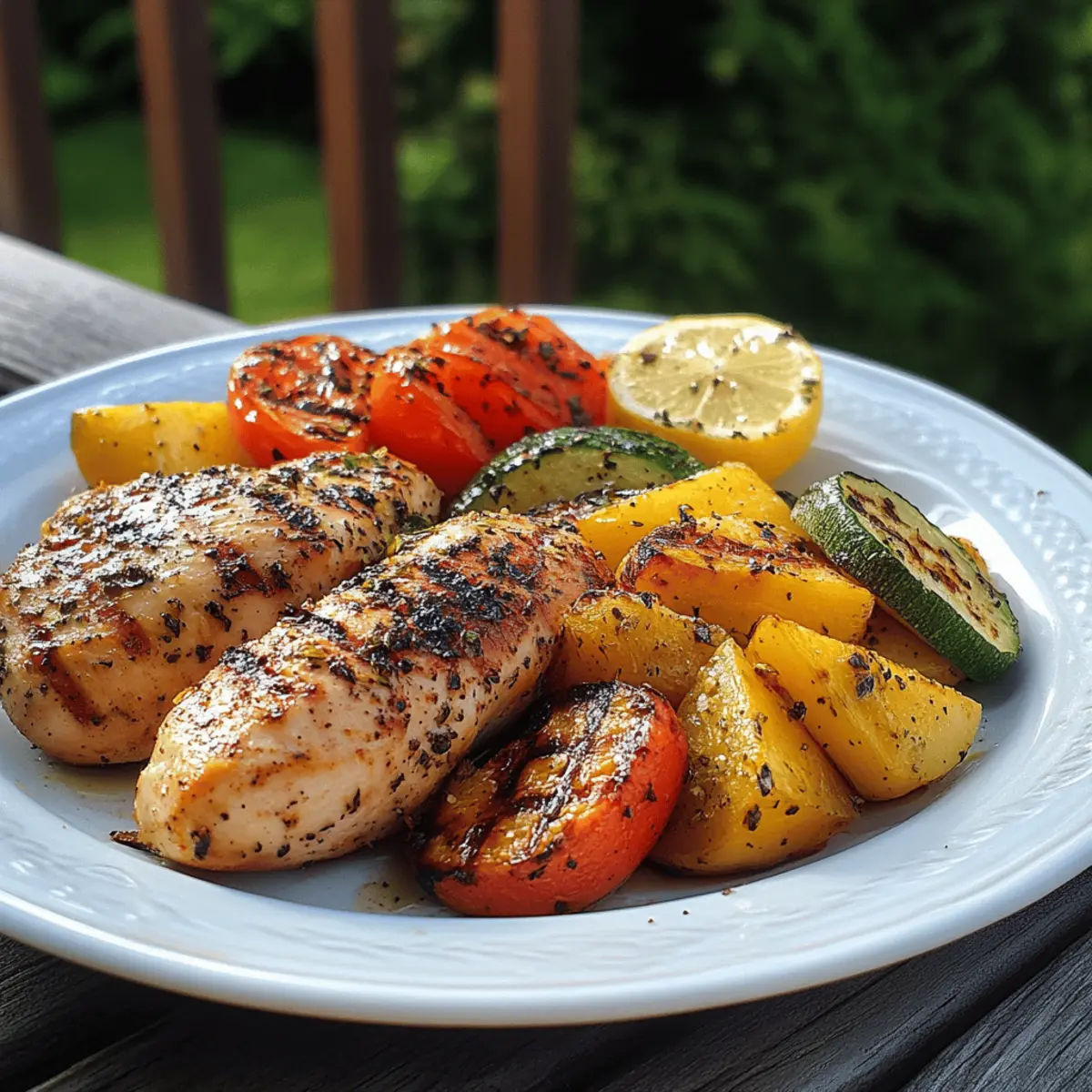 Grilled Chicken and Vegetables with Lemon-Herb Marinade