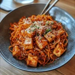 Spicy Gochujang Noodles with Crispy Tofu and Sesame
