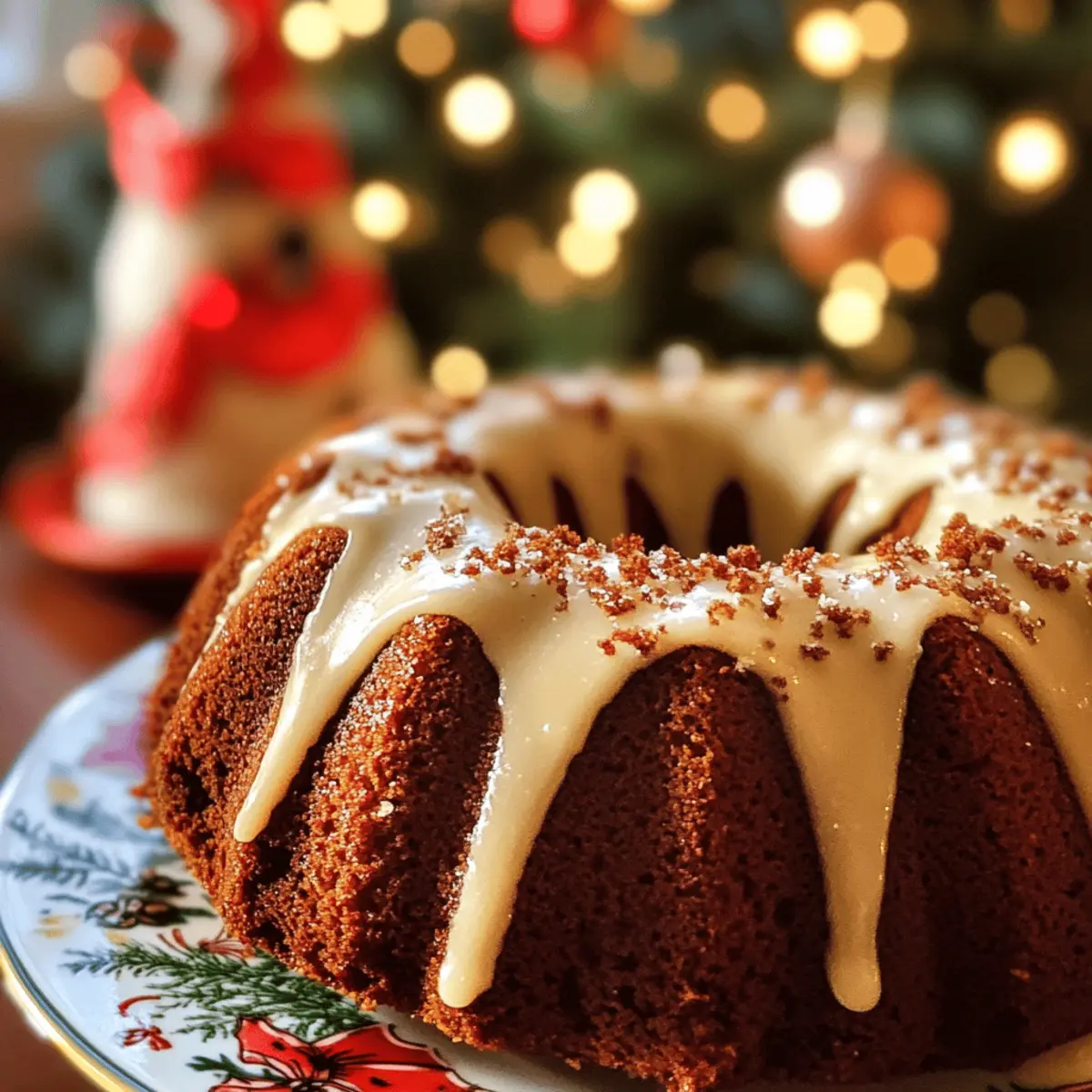 Gingerbread Bundt Cake with Cream Cheese Glaze
