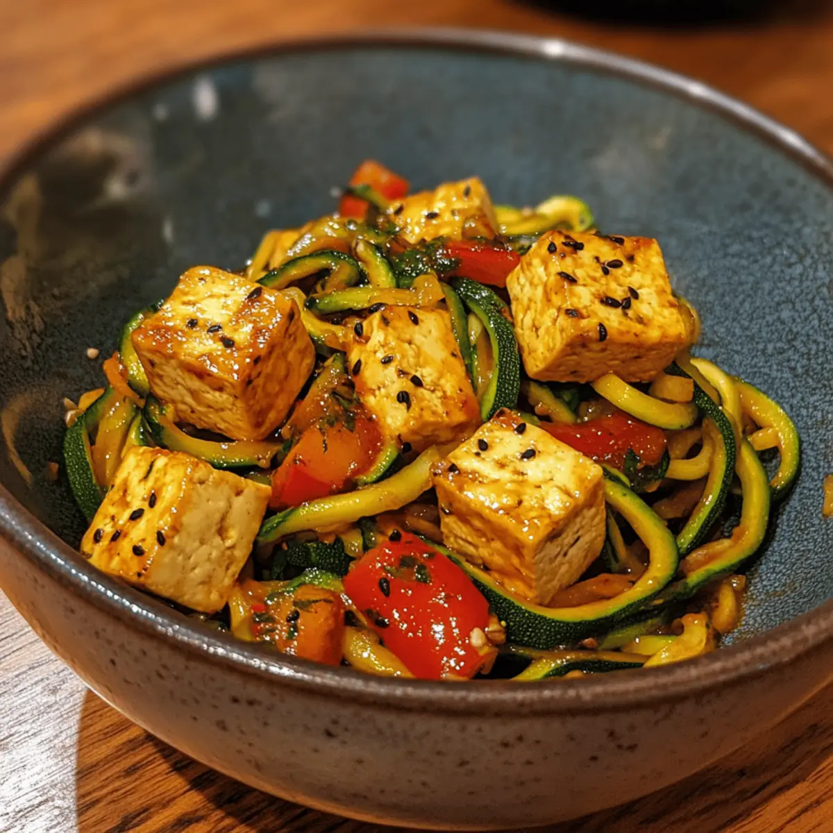 Zucchini Noodle Stir-Fry with Tofu