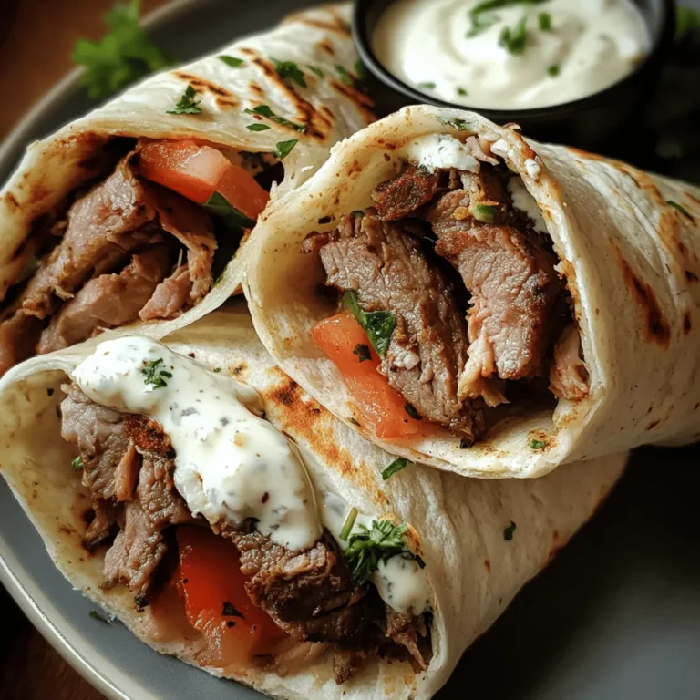 Lamb Shawarma Wraps with Garlic Sauce