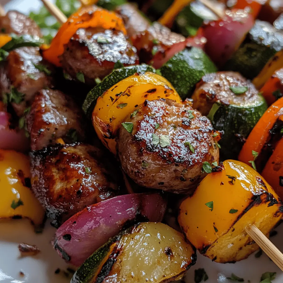 Sausage and Vegetable Skewers