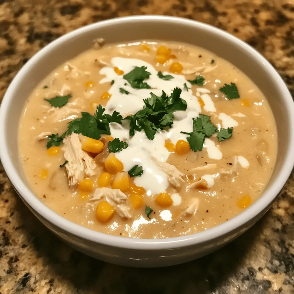 Slow Cooker Creamy White Chicken and Corn Chili