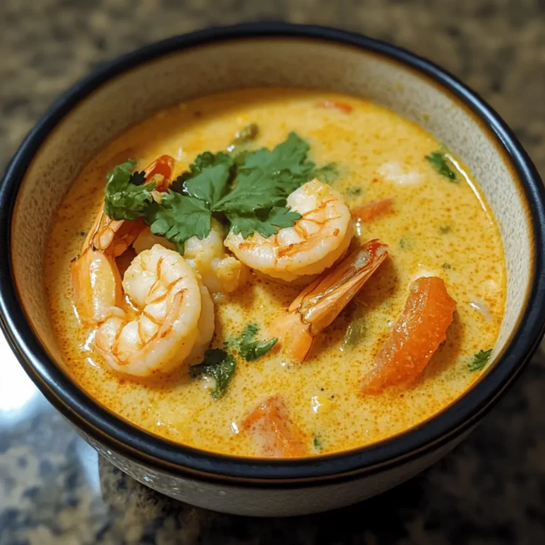 Spicy Thai Coconut Curry Soup with Shrimp
