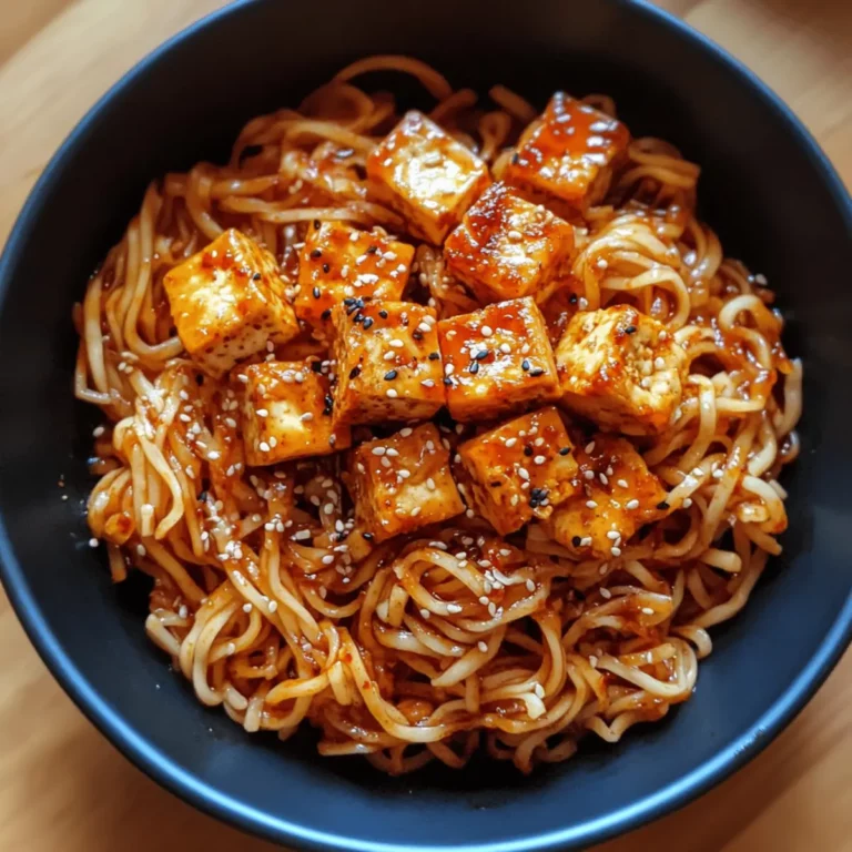 Spicy Gochujang Noodles with Crispy Tofu