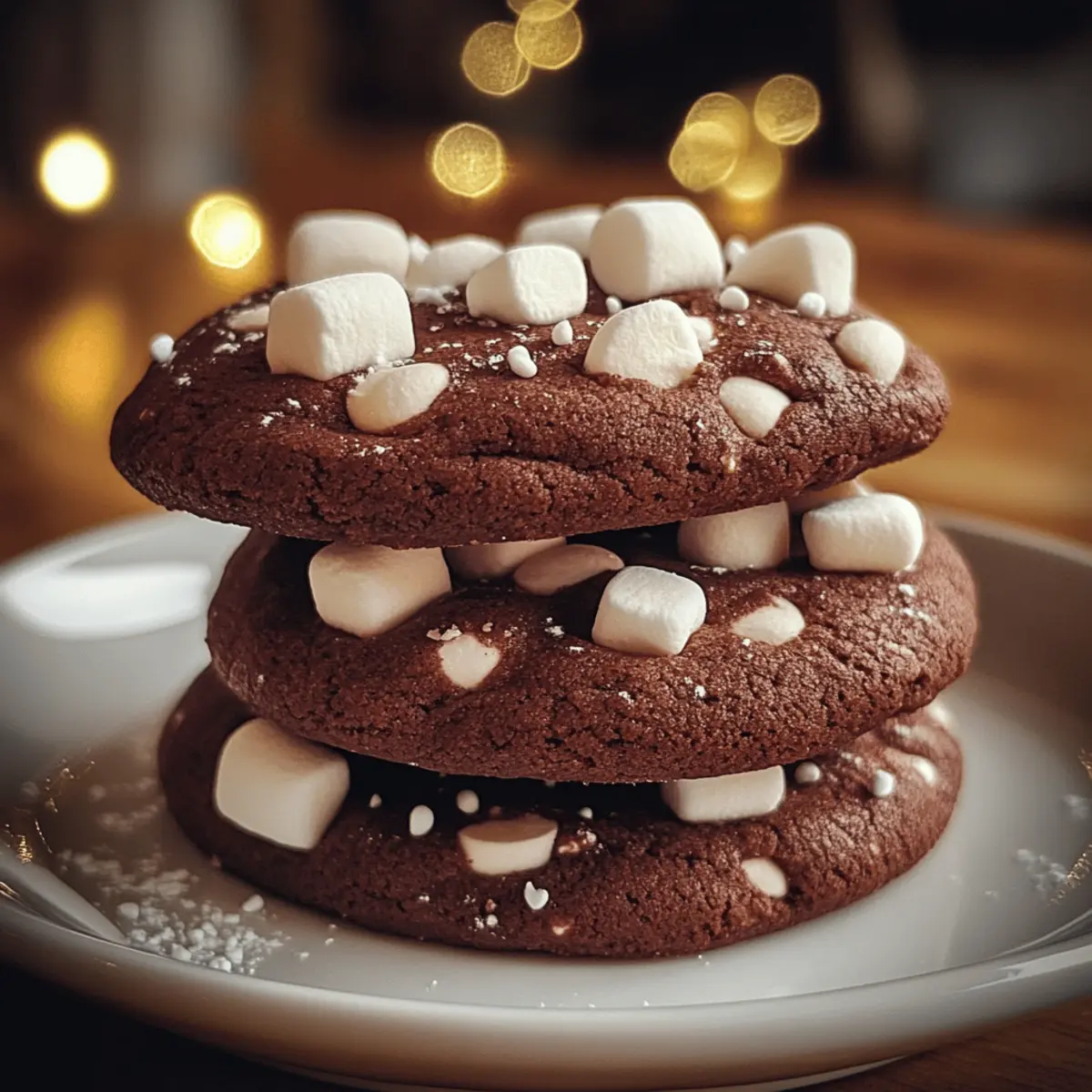 Hot Chocolate Cookies with Marshmallows