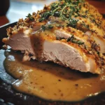 Herb-Crusted Turkey Meat with Pan Gravy