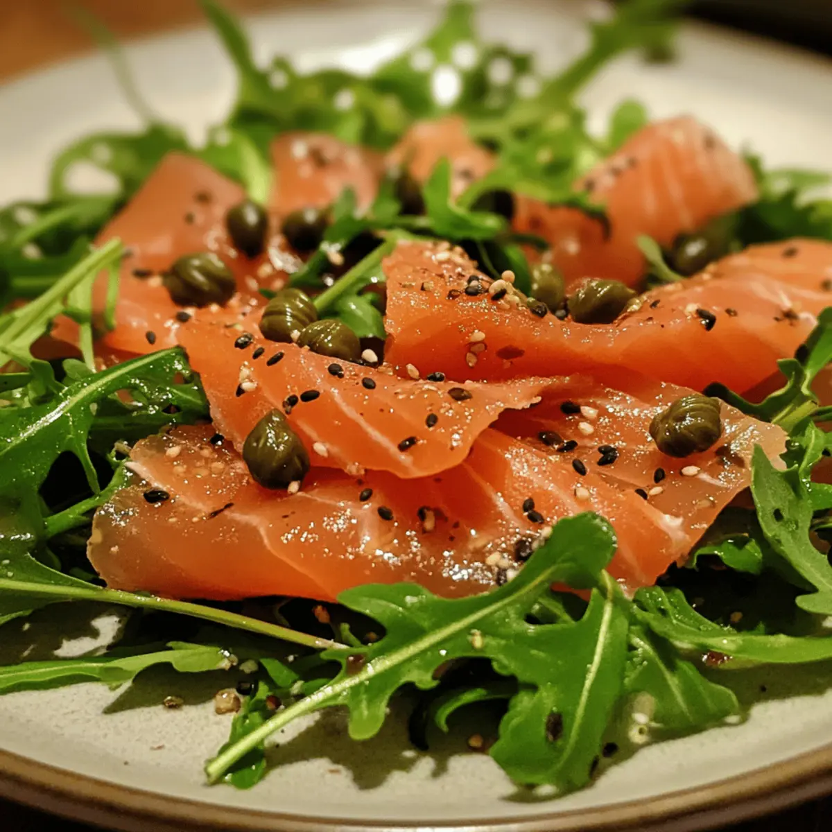 Smoked Salmon and Arugula Salad with Capers