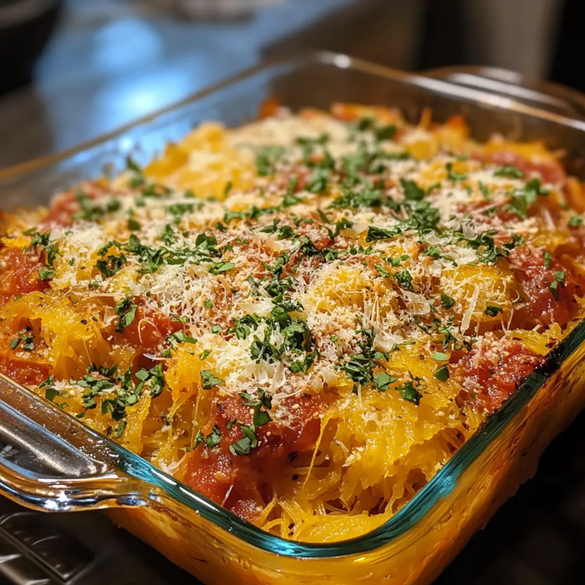Chicken Parmesan Spaghetti Squash Bake