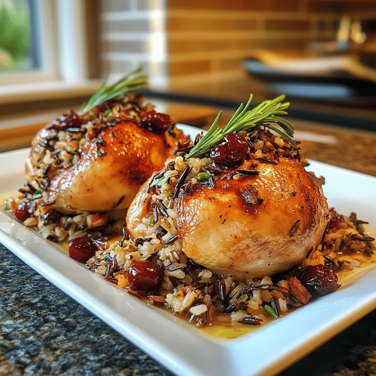 Cornish Game Hens with Wild Rice and Dried Cherry Stuffing recipe