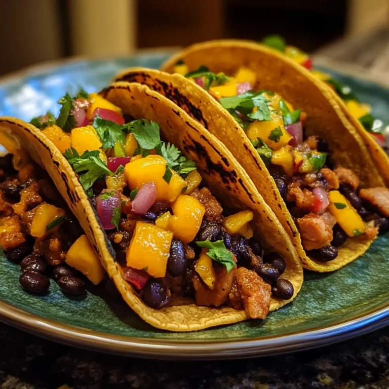 Jackfruit & Black Bean Tacos with Mango Salsa