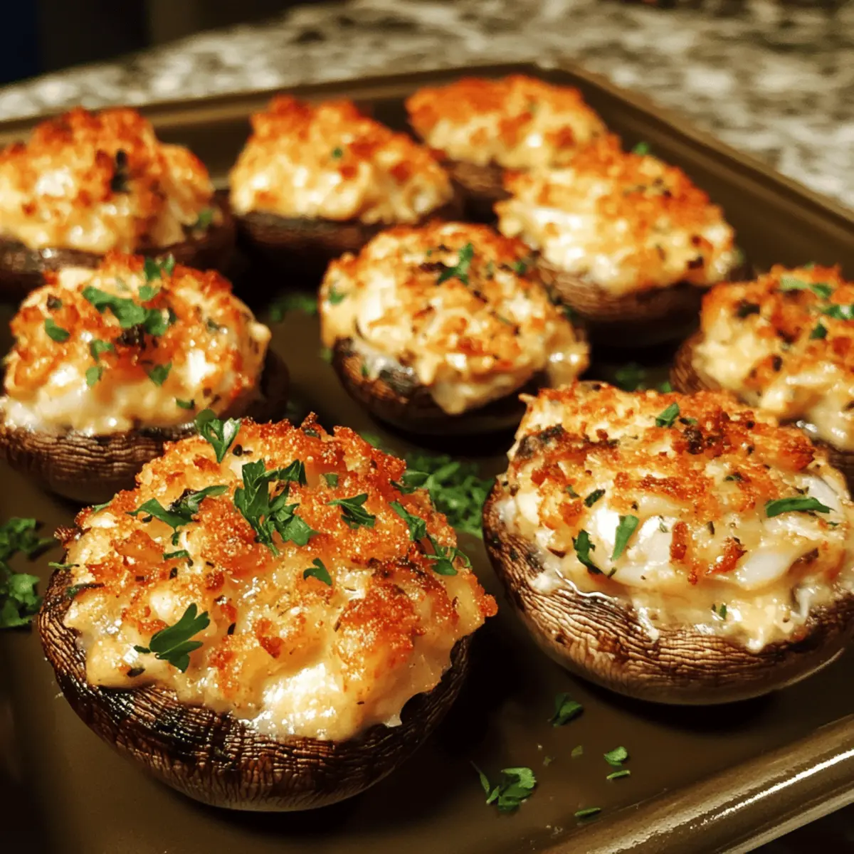 Festive Crab-Stuffed Mushrooms