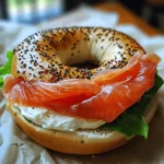 Smoked Salmon and Cream Cheese Bagel Sandwich