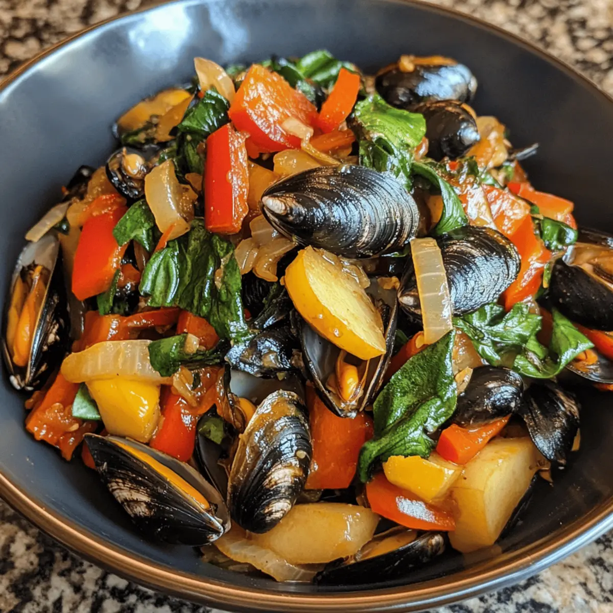 Thai Basil Mussel and Vegetable Stir-Fry