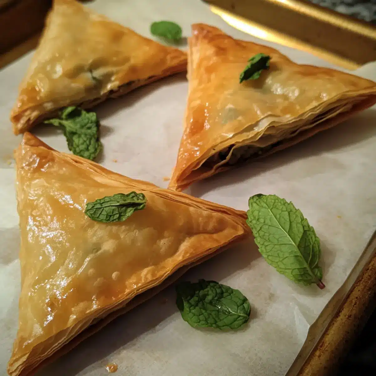 Lamb & Mint Phyllo Triangles