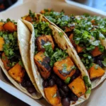 Chili Garlic Sweet Potato & Black Bean Tacos