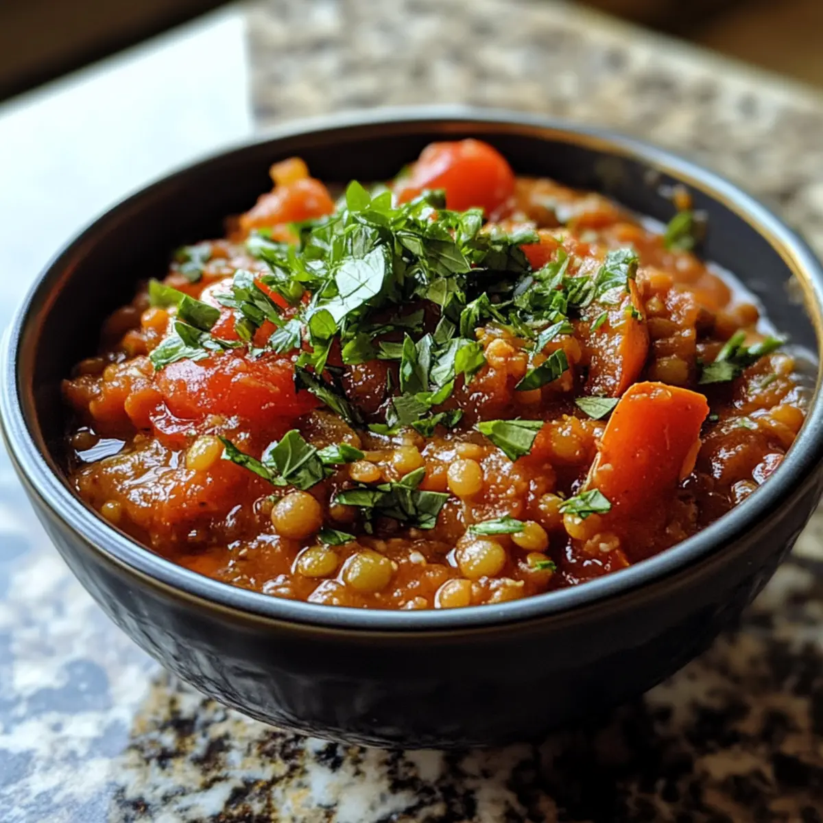 Roasted Garlic Tomato Lentil Stew