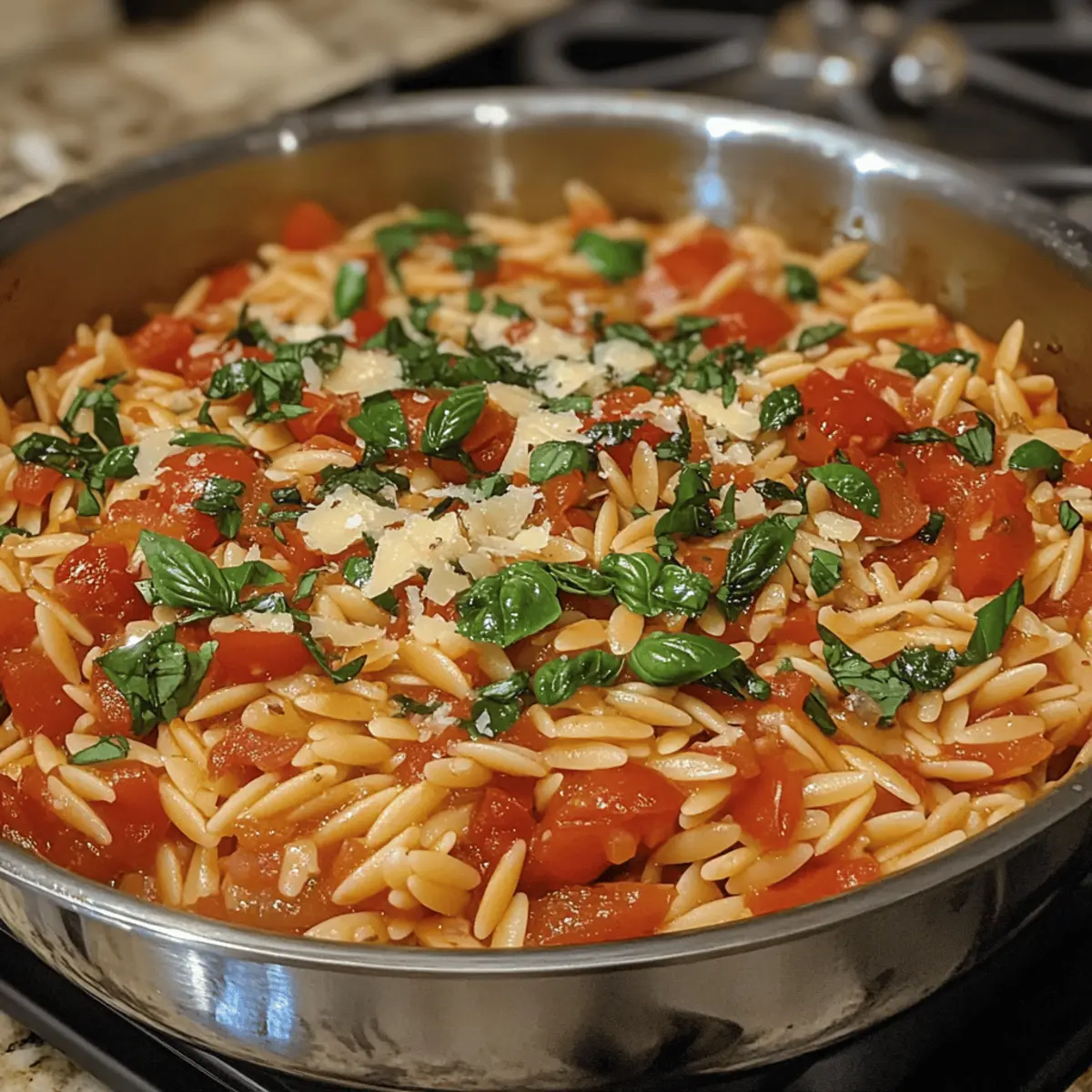 One-Pot Tomato Basil Orzo