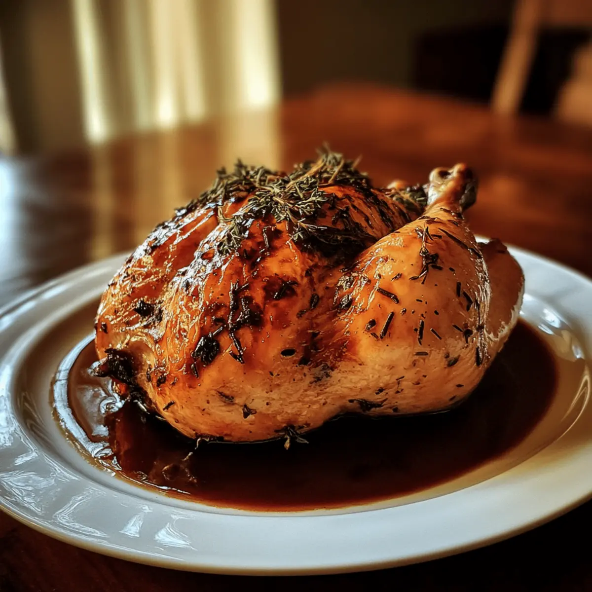 Roasted Whole Chicken with Balsamic Glaze