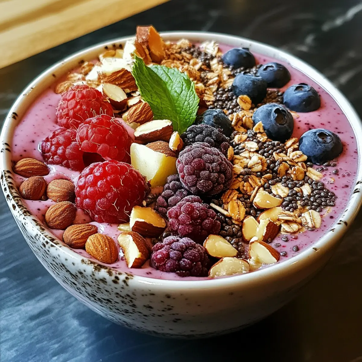 Smoothie Bowl with Mixed Berries & Nuts