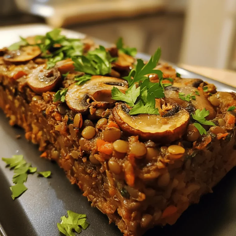 Vegetarian Lentil and Mushroom Loaf