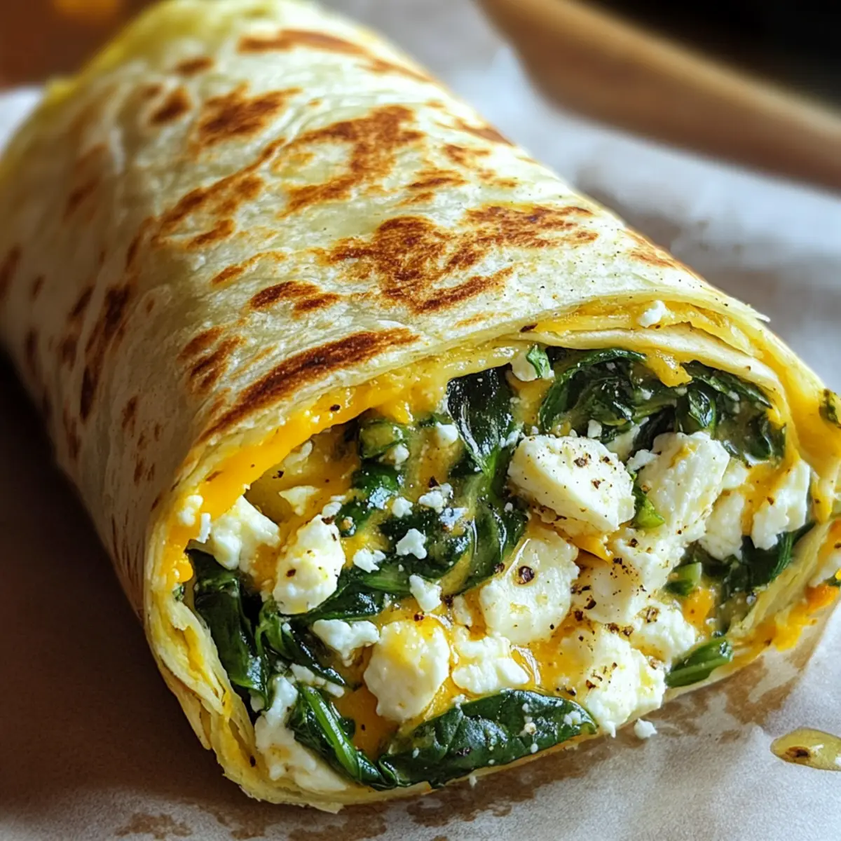 Savory Spinach & Feta Breakfast Wrap