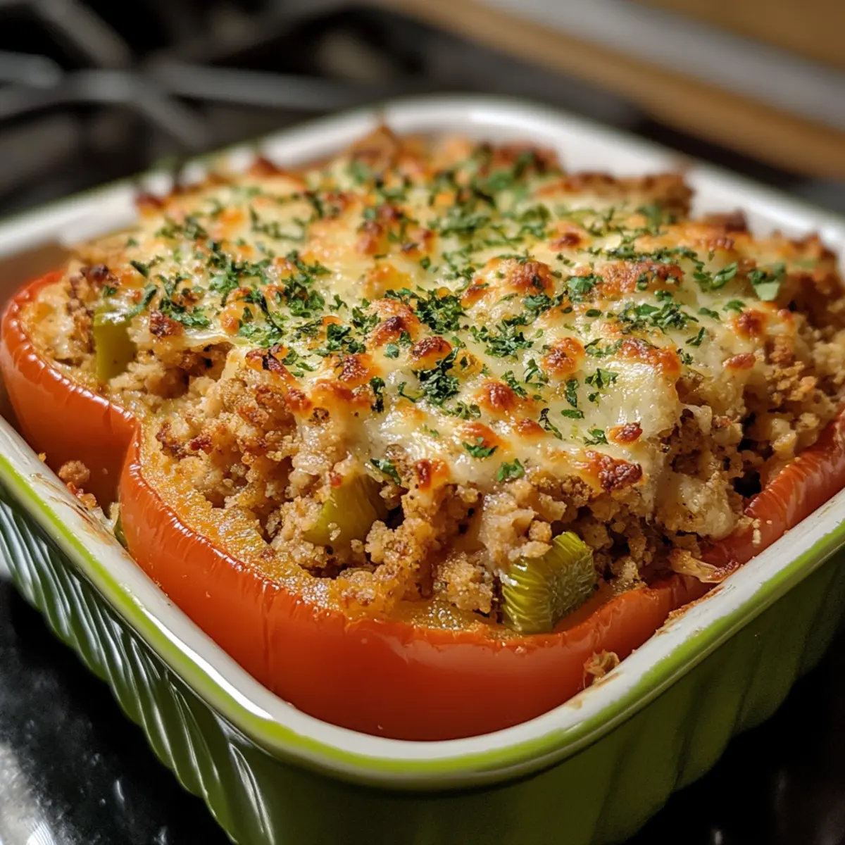 Turkey Stuffed Bell Pepper Bake