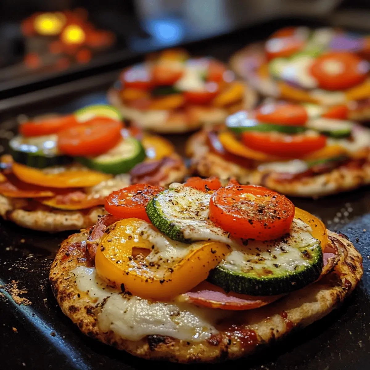 Mini Veggie Pizzas on Whole Wheat Pita