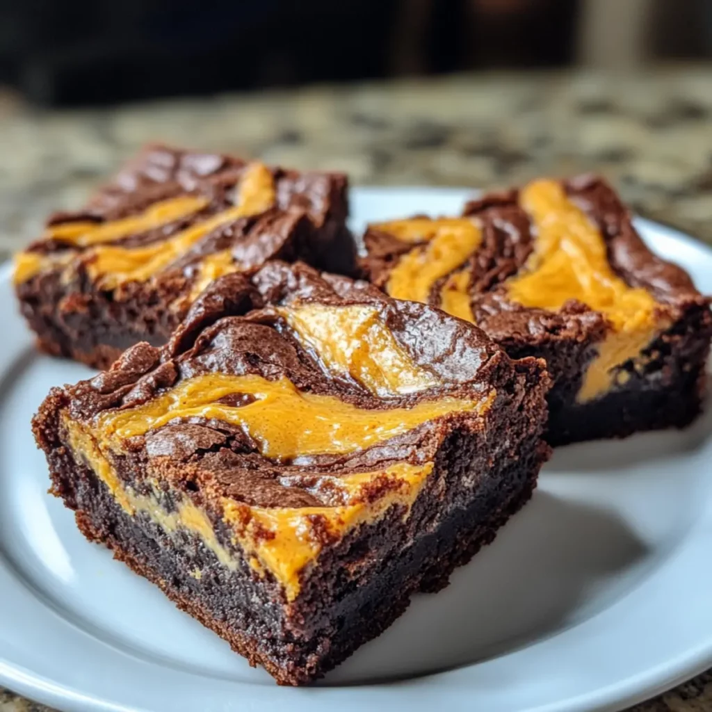 Pumpkin Cheesecake Swirl Brownies